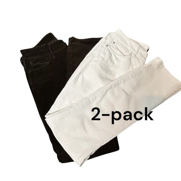 NYDJ 2-pack Lot of Corduroy Legging Jeans Womens Size 4 Winter White Dark Brown - Picture 1 of 10